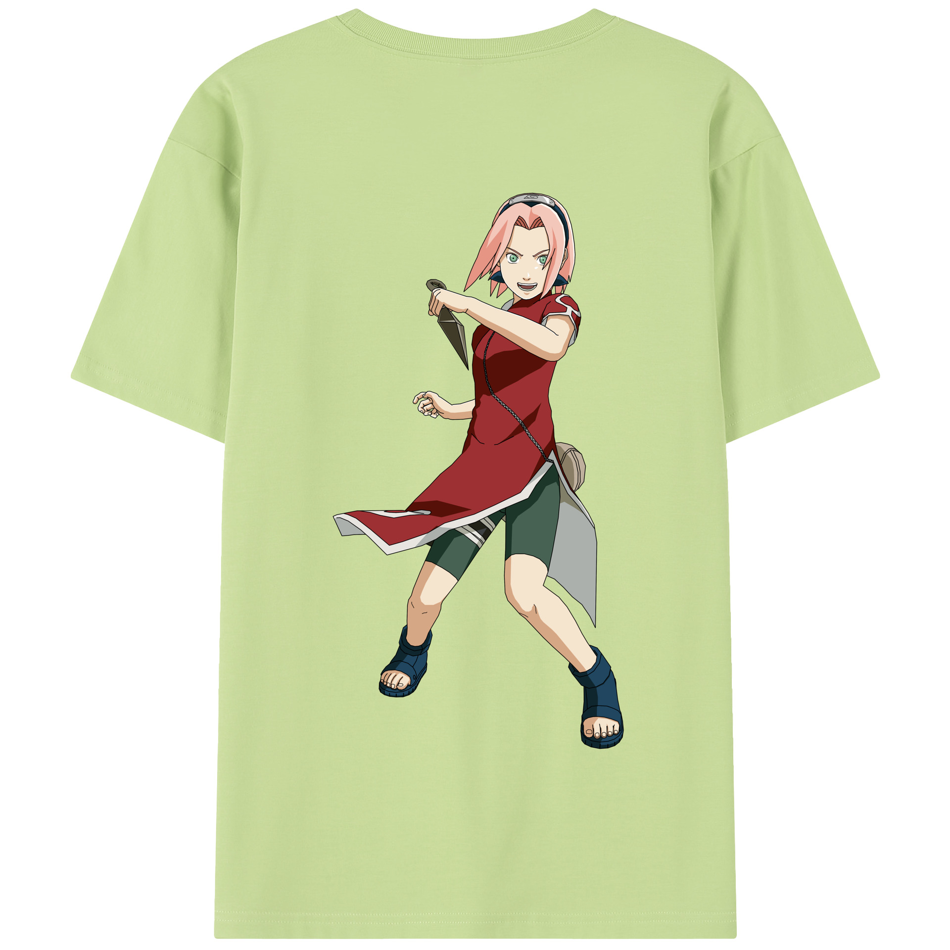 （画像用） NARUTO -ナルト- 春野サクラ Haruno Sakura 綿100％半袖Tシャツ（背面プリント）
